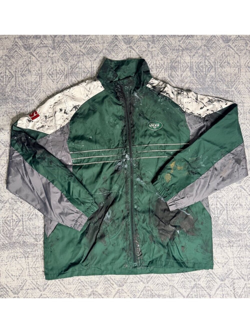 Vintage Reebok NFL x Dro Lab Custom 1/1 Reworked NY Jets Windbreaker Jacket